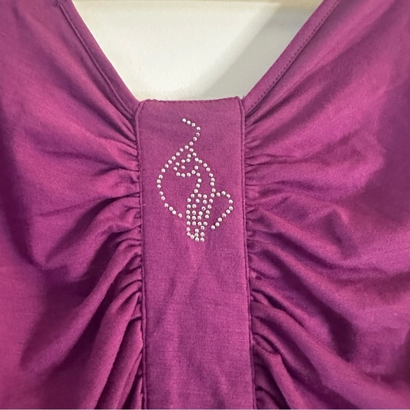 Baby Phat Purple Y2K Embellished Studded Top 1X NWT - Picture 7 of 10